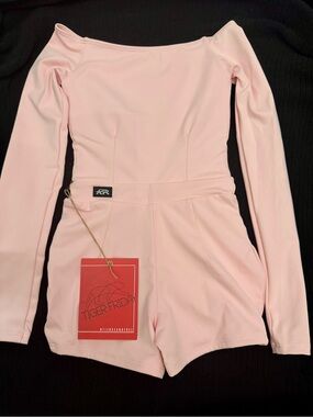 Tiger Friday and Girls' Long-Sleeve Pink Romper/Unitard CL (8-10)
